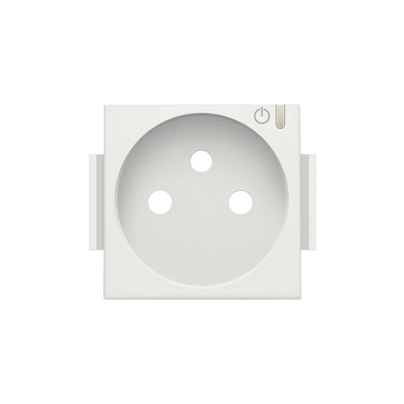 Set de finition pour prise de courant connectée commutable avec broche de terre et touche de commande, couleur cream – Image 2